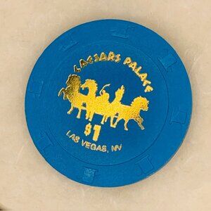 Caesars Palace Casino Chip Las Vegas $1 Lucky Gift Charm Coin Card Protector